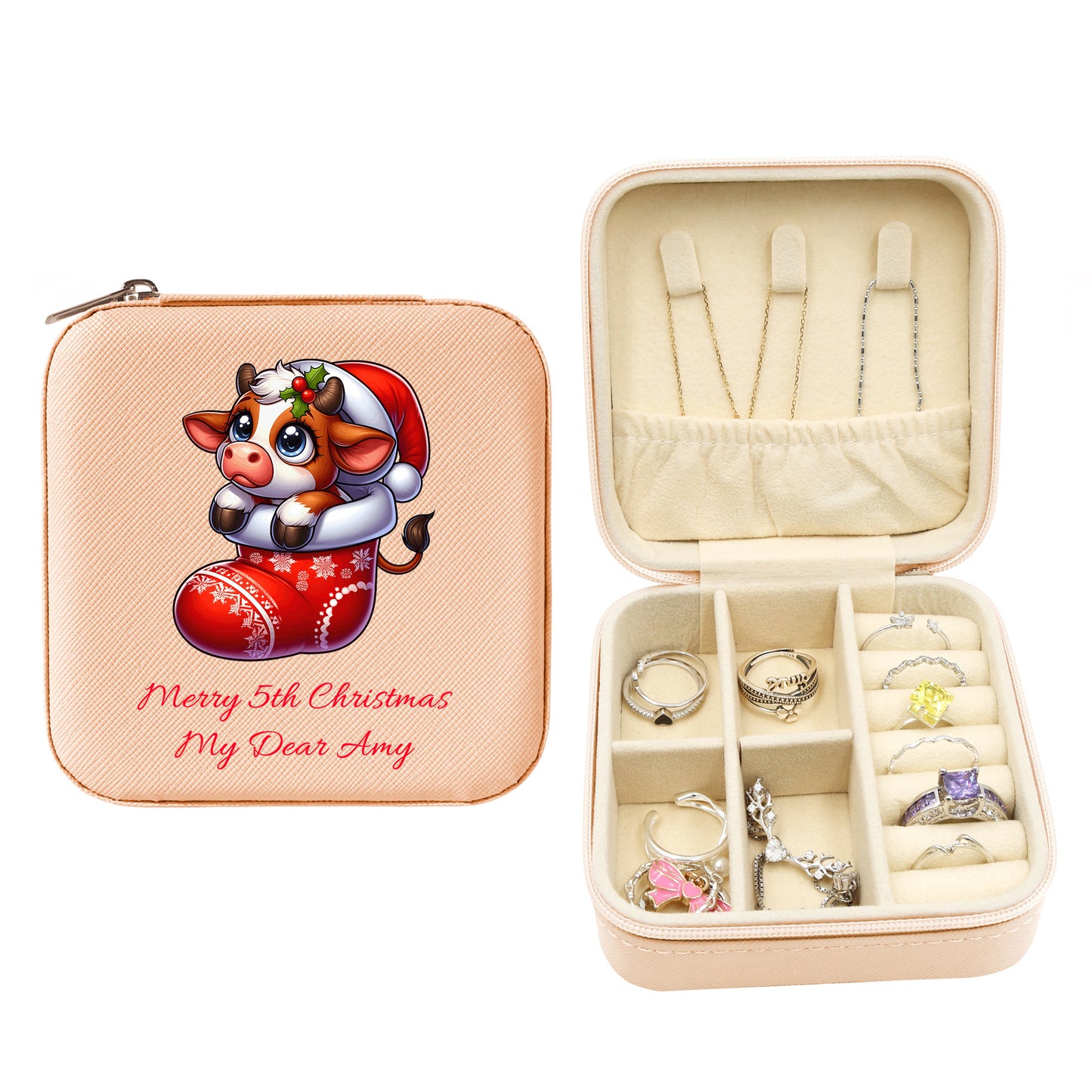 Mini Travel Jewelry Box, Birthday Gift for Woman & Girls JB017