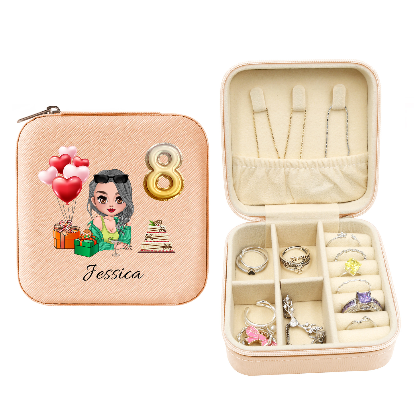 Mini Travel Jewelry Box, Birthday Gift for Woman & Girls, Gift for Teens Woman Girls Ladies