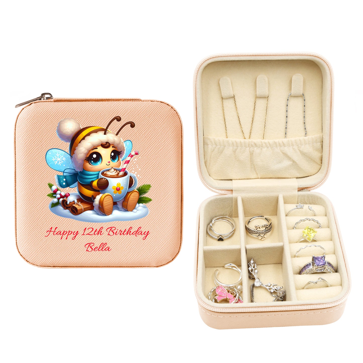 Mini Travel Jewelry Box, Birthday Gift for Woman & Girls JB004