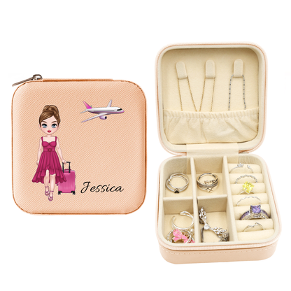 Mini Travel Jewelry Box, Gift for Woman & Girls for Travel Lover